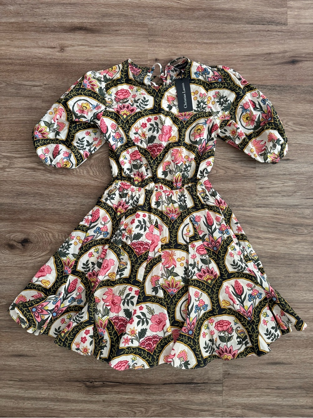 Christian Lacroix Mini Flare Tie Back Dress Sz XS New w/ tags